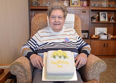 Resident Doris celebrating her birthday