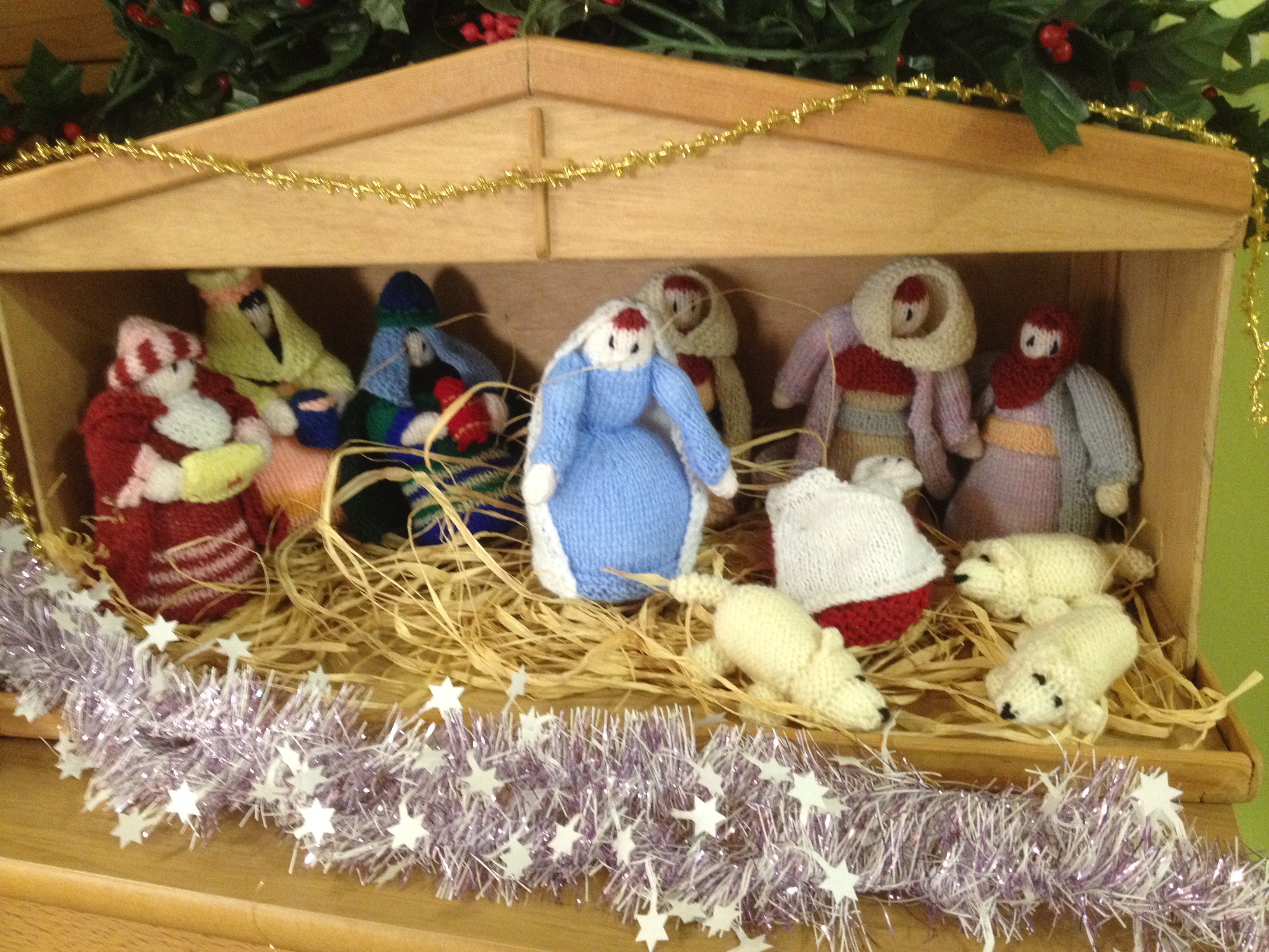 A knitted nativity at Langley House in Redcar