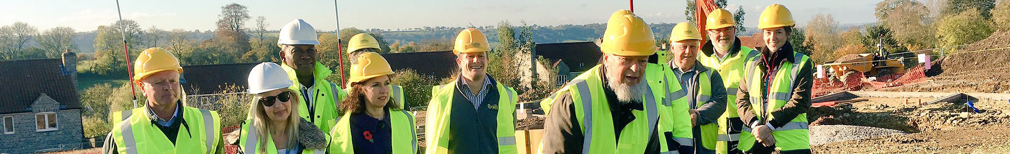 Michael Eavis, Glastonbury Festival's founder at new building site.