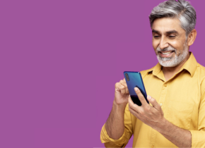 Man holding smartphone